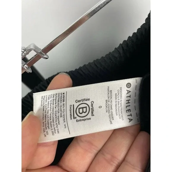 Athleta Women's Black Brooklyn Camo Lux Jacquard Stretch Pull On Jogger Pants 0 - Picture 8 of 8